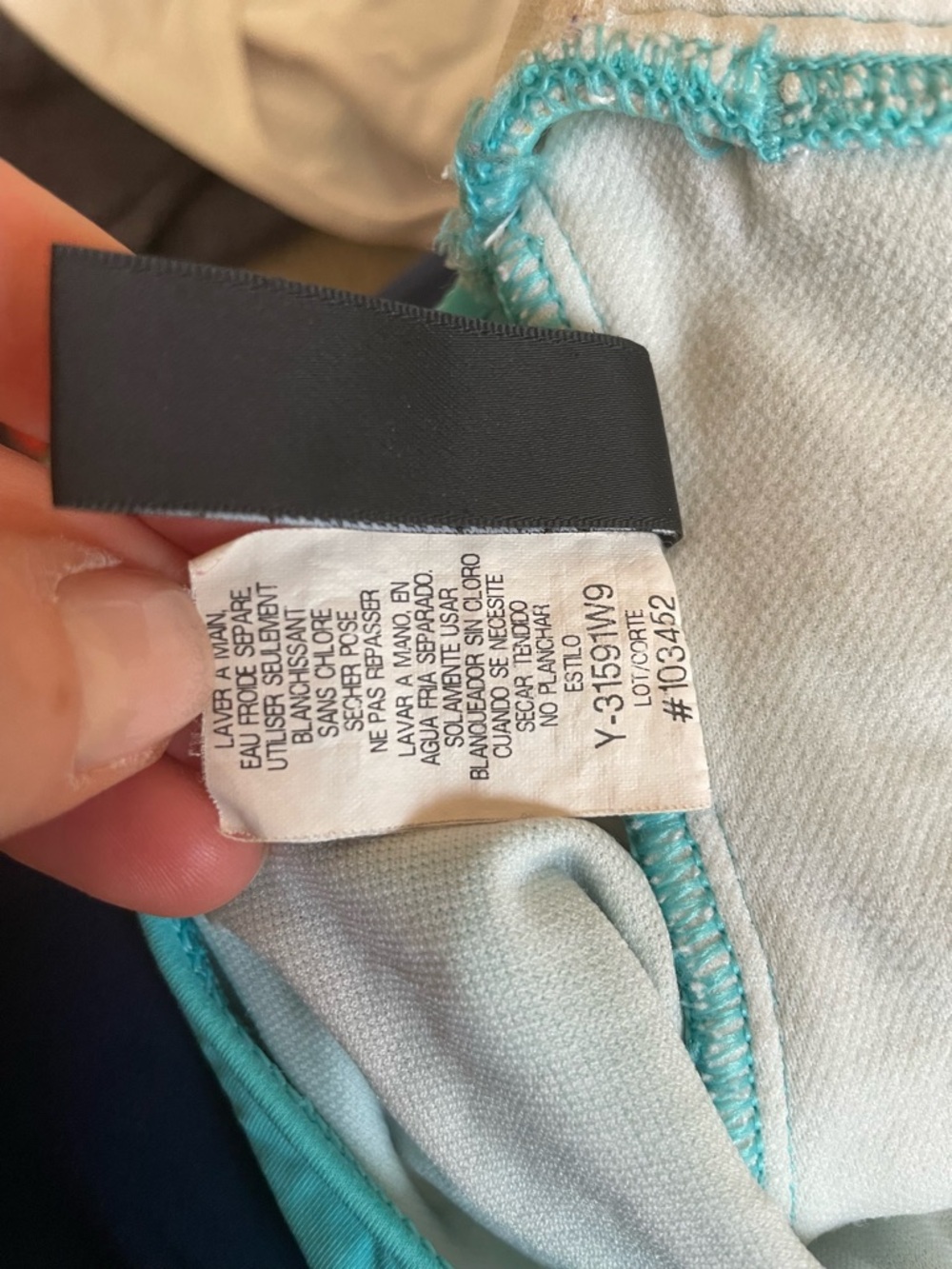La Blanca One Piece Swimsuit Turquoise Halter Ruched Size 6 - Picture 4 of 4